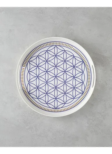 Bluewaves Melamine Tray 35 cm White - Blue