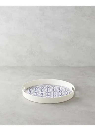 Bluewaves Melamine Tray 35 cm White - Blue