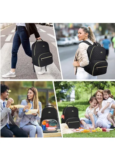 Leakproof Women's Laptop Backpack with Lunch Box Compartment &amp; USB Port 1341 - Black