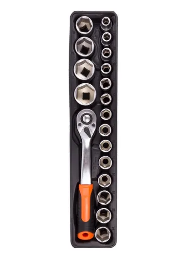 85 PCS Professional Grade Tool Set with Heavy-Duty Metal Box, 1/4" &amp; 1/2" Dual-Driver CT128502