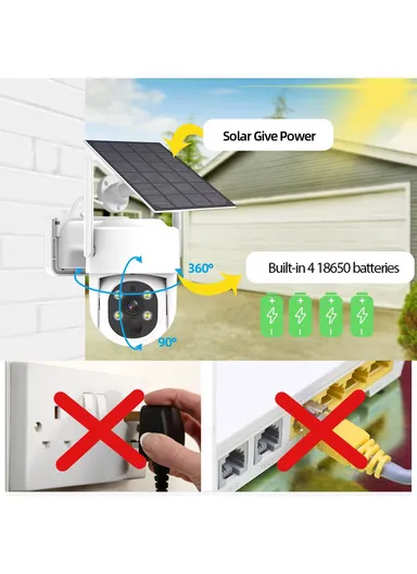 2CH NVR KIT: 3.0MP 2-Camera PTZ Dome Solar WiFi Security Kit With 500GB HDD NVR Recorder Kit K8216-B3-Q-XG-DQ03-2