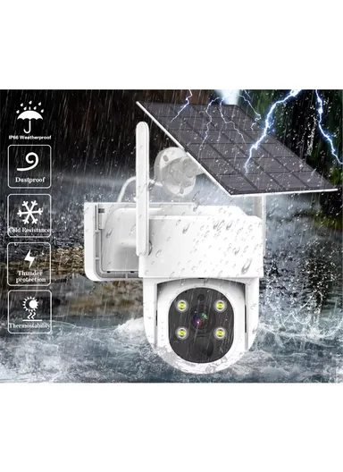 2CH NVR KIT: 3.0MP 2-Camera PTZ Dome Solar WiFi Security Kit With 500GB HDD NVR Recorder Kit K8216-B3-Q-XG-DQ03-2