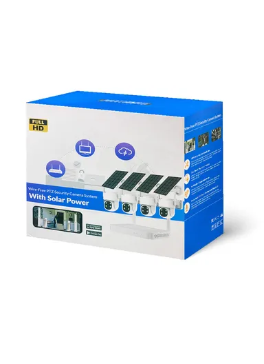 2CH NVR KIT: 3.0MP 2-Camera PTZ Dome Solar WiFi Security Kit With 500GB HDD NVR Recorder Kit K8216-B3-Q-XG-DQ03-2