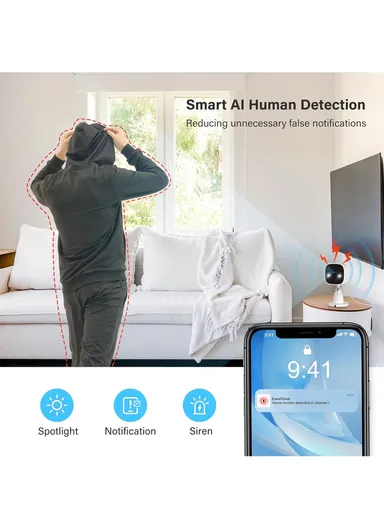 8-channel Wireless Camera Kit, IP66 Waterproof With H.265 NVR, 2TB HDD, 2MP HD Smart Life Applications TS7008-8