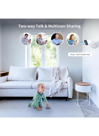 8-channel Wireless Camera Kit, IP66 Waterproof With H.265 NVR, 2TB HDD, 2MP HD Smart Life Applications TS7008-8