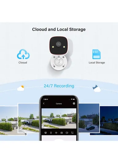 8-channel Wireless Camera Kit, IP66 Waterproof With H.265 NVR, 2TB HDD, 2MP HD Smart Life Applications TS7008-8