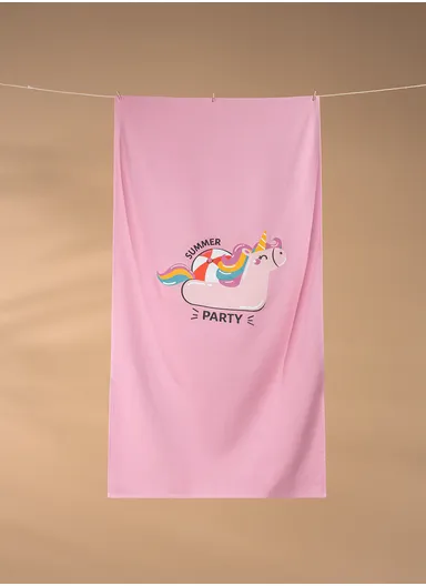 70 x 140 cm Mermaid Dreams Large Size Cotton Beach Towel - Pink