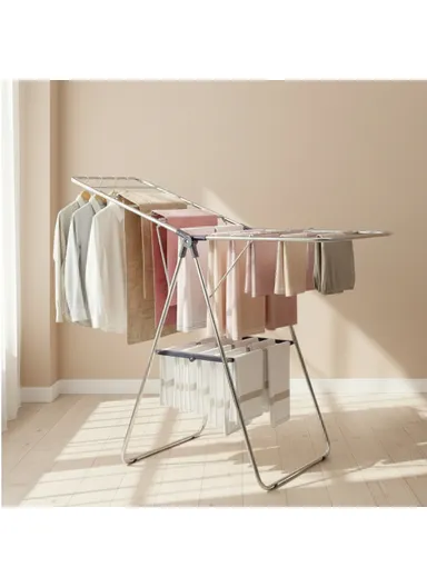 Folding Multifunctional Laundry Drying Rack 156 x 61.5 x 99 cm - Silver / Dark Green