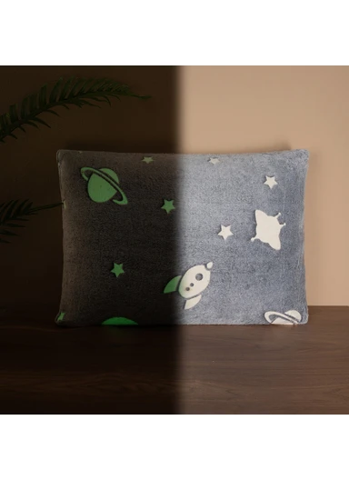 Glow-In-The-Dark Space Pillow 45 x 60 cm - Grey