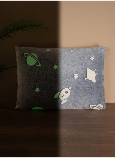 Glow-In-The-Dark Space Pillow 45 x 60 cm - Grey