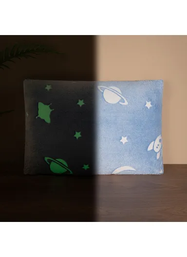 Glow-in-The-Dark Space Pillow 45 x 60 cm - Blue