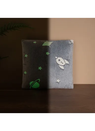Glow-in-The-Dark Space Pillow 45 x 45 cm - Grey
