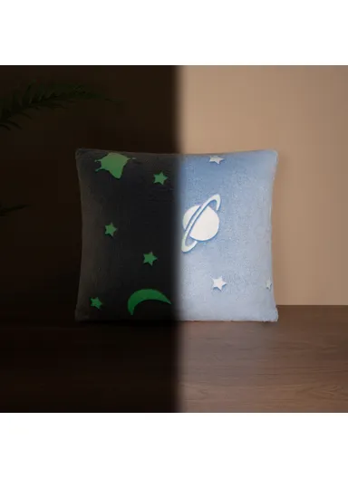 Glow-in-The-Dark Space Pillow 45 x 45 cm - Blue