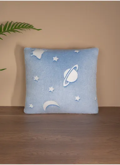 Glow-in-The-Dark Space Pillow 45 x 45 cm - Blue