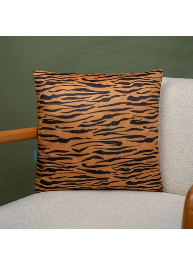 43 x 43 cm Desert Sands Printed Decorative Cover Cushion - Brown / Black