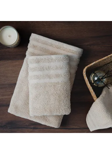 Modern 70 x 140 cm Bath Towel Premium Cotton - Beige