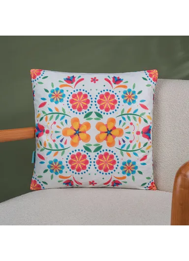 43 x 43 cm Floral Celebration Printed Decorative Cover Cushion - Colorful