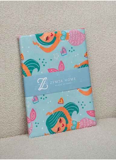 43 x 43 cm Aquatic Charm Printed Decorative Cover Cushion - Mint / Pink