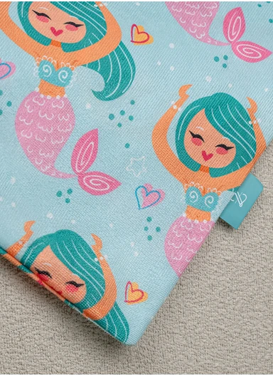 43 x 43 cm Aquatic Charm Printed Decorative Cover Cushion - Mint / Pink