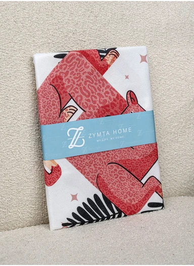 43 x 43 cm Monkey Sunset Printed Decorative Cover Cushion - Pink / White / Orange