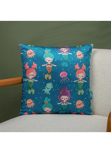 43 x 43 cm Blooming Grace Printed Decorative Cover Cushion - Multicolor