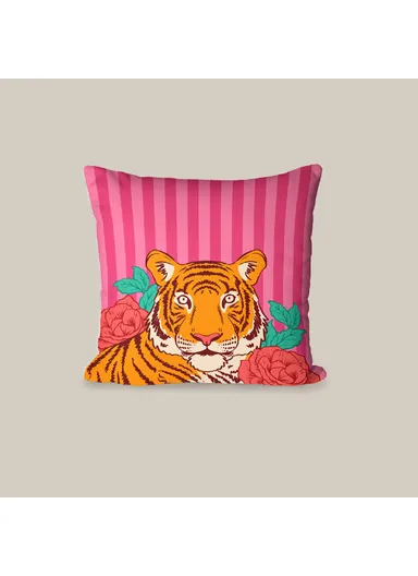 43 x 43 cm Savanna Style Printed Decorative Cover Cushion - Pink / Orange