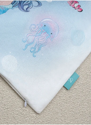 43 x 43 cm Mermaid's  Sky Printed Decorative Cover Cushion - Blue / Purple