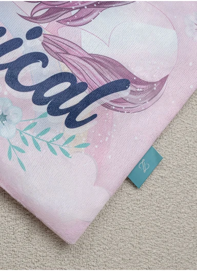 43 x 43 cm Magical Mermaid Printed Decorative Cover Cushion - Pink