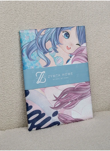 43 x 43 cm Magical Mermaid Printed Decorative Cover Cushion - Pink