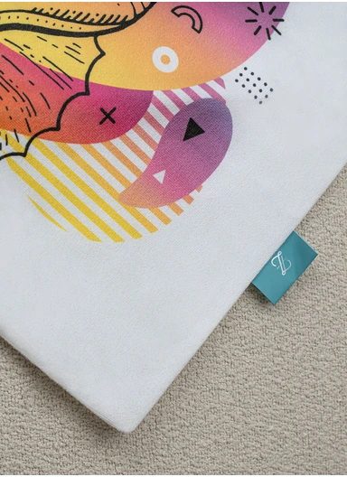 43 x 43 cm Sea Shell Printed Decorative Cover Cushion - Fuchsia / Yellow / Orange