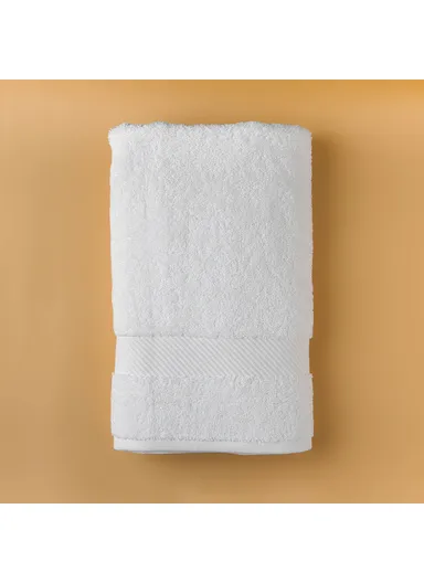 2 Pieces Simple 70 x 140 cm Bath Towel Set Premium Cotton - White