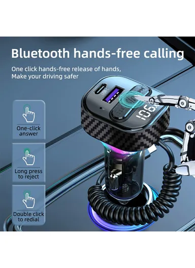 Bluetooth 5.3 Car MP3 Player FM Transmitter with QC3.0 &amp; PD 30W Type-C Charger C52