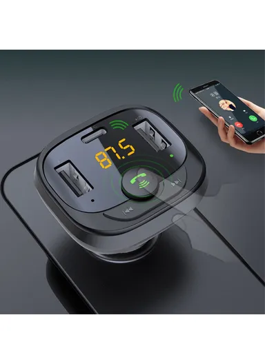 Bluetooth 5.0 Car MP3 Player with Multi-Port USB, Type-C Charger &amp; Hands-free Call Function S-21A