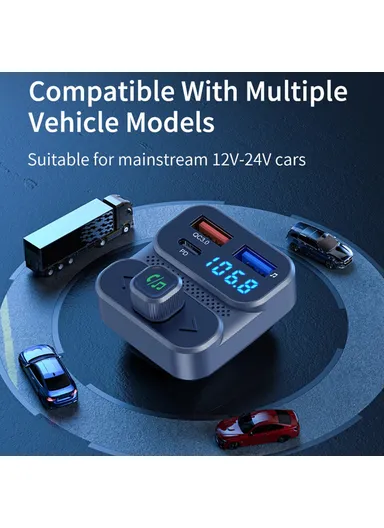 36W Car MP3 Music Player PD Type-C Dual USB Charger Bluetooth-compatible Hands-free Call Adapter FM Transmitter BC95