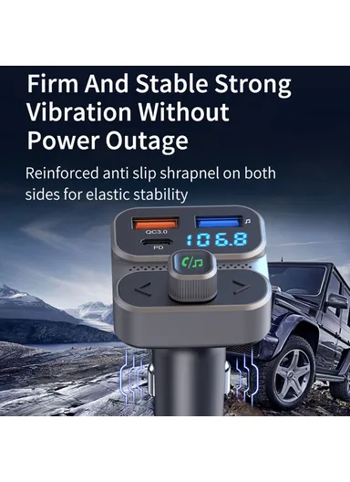 36W Car MP3 Music Player PD Type-C Dual USB Charger Bluetooth-compatible Hands-free Call Adapter FM Transmitter BC95