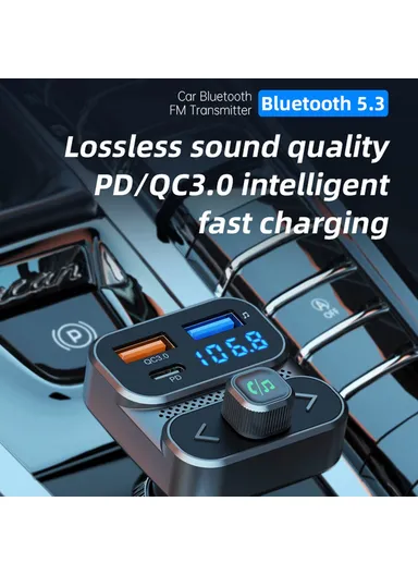 36W Car MP3 Music Player PD Type-C Dual USB Charger Bluetooth-compatible Hands-free Call Adapter FM Transmitter BC95