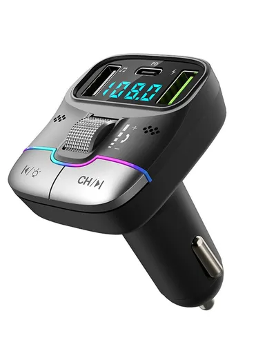 Bluetooth 5.3 Hands-free Call U-disk MP3 Music Player Type-C with Dual USB Car Charger GZ01