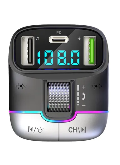 Bluetooth 5.3 Hands-free Call U-disk MP3 Music Player Type-C with Dual USB Car Charger GZ01