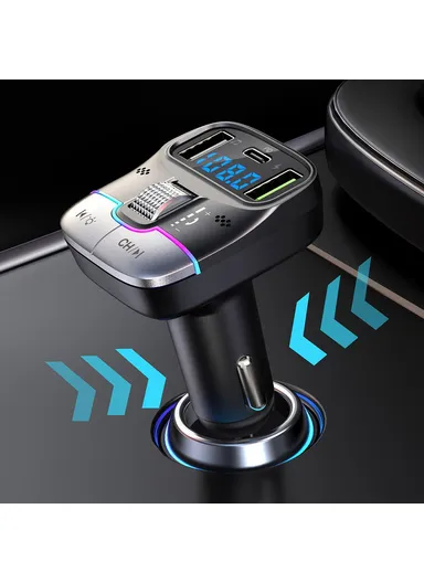 Bluetooth 5.3 Hands-free Call U-disk MP3 Music Player Type-C with Dual USB Car Charger GZ01