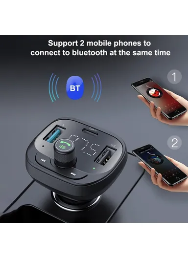 Multi-Purpose Car Music Player with Bluetooth 5.0, FM Transmitter, QC3.0 USB Fast Charging &amp; TF Card/U-disk/BT S-21