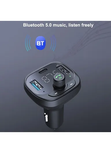Multi-Purpose Car Music Player with Bluetooth 5.0, FM Transmitter, QC3.0 USB Fast Charging &amp; TF Card/U-disk/BT S-21