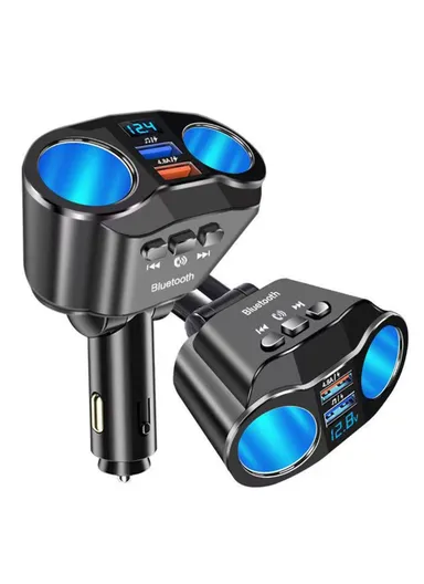 4.8A Wireless Car Cigarette Lighter Socket Multi Use All in One Bluetooth Charger A9