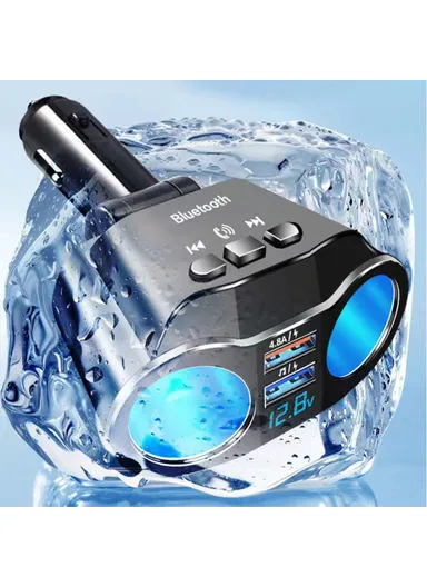 4.8A Wireless Car Cigarette Lighter Socket Multi Use All in One Bluetooth Charger A9