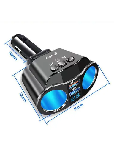 4.8A Wireless Car Cigarette Lighter Socket Multi Use All in One Bluetooth Charger A9
