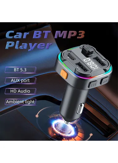 Bluetooth Hands-free Call Adapter FM Transmitter Car MP3 Music Player with Type-C &amp; Dual USB C3