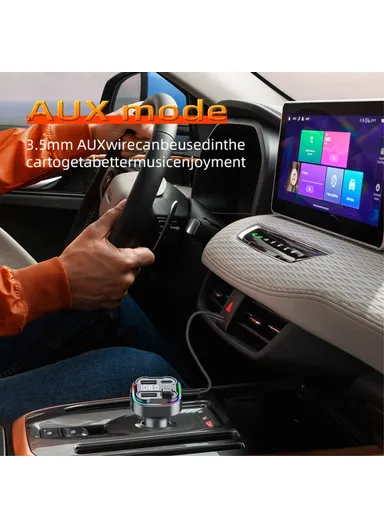 Bluetooth Hands-free Call Adapter FM Transmitter Car MP3 Music Player with Type-C &amp; Dual USB C3