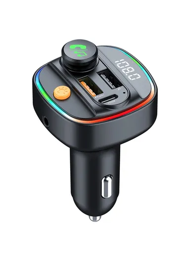 Bluetooth-compatible 5.3 FM Transmitter with Digital Display, PD 30W &amp; QC 3.0 Car Charger Audio MP3 Player C4S