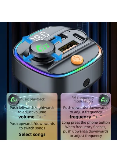 Bluetooth-compatible 5.3 FM Transmitter with Digital Display, PD 30W &amp; QC 3.0 Car Charger Audio MP3 Player C4S