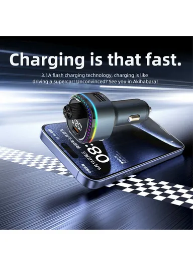 Bluetooth Adapter FM Transmitter Car MP3 Music Player with Type-C &amp; USB Car Charger C58