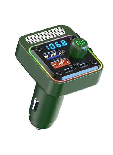 5.3 Bluetooth-compatible Car Adapter, FM Transmitter, MP3 Player with Dual PD Type-C &amp; Dual USB Car Charger BC91